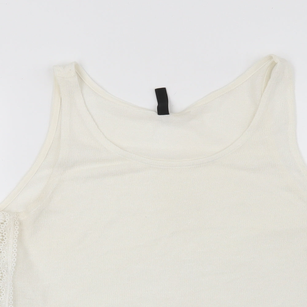 H&M Womens White Floral  Basic Blouse Size S