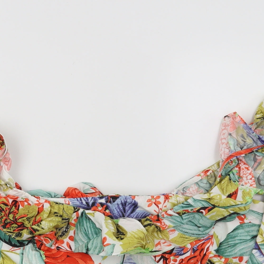 Zara Womens White Floral  Basic Blouse Size S