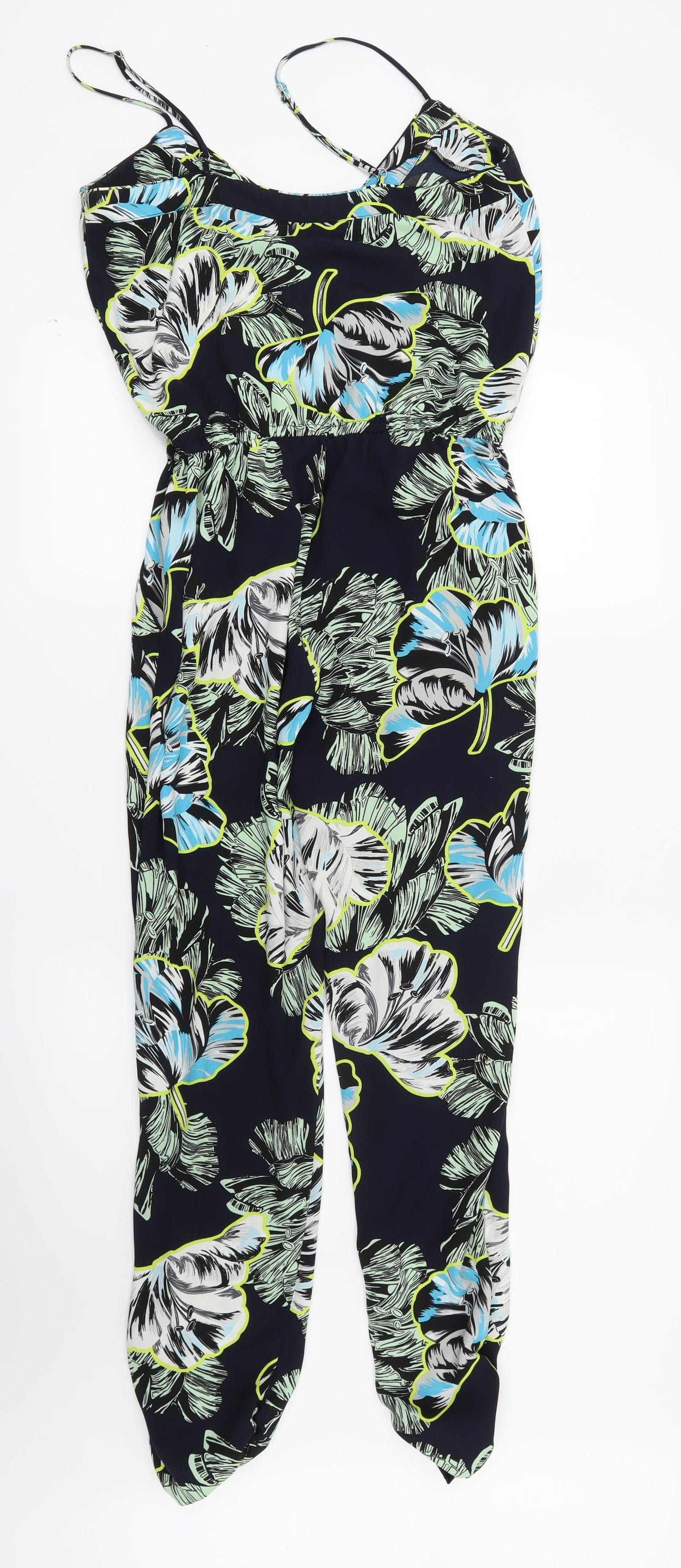 River Island Womens Blue Floral  Jumpsuit One-Piece Size 10