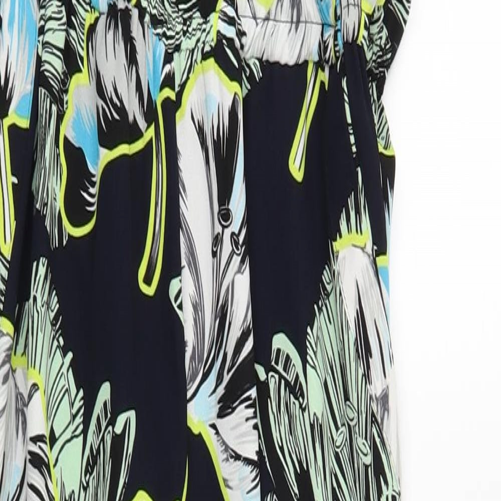 River Island Womens Blue Floral  Jumpsuit One-Piece Size 10