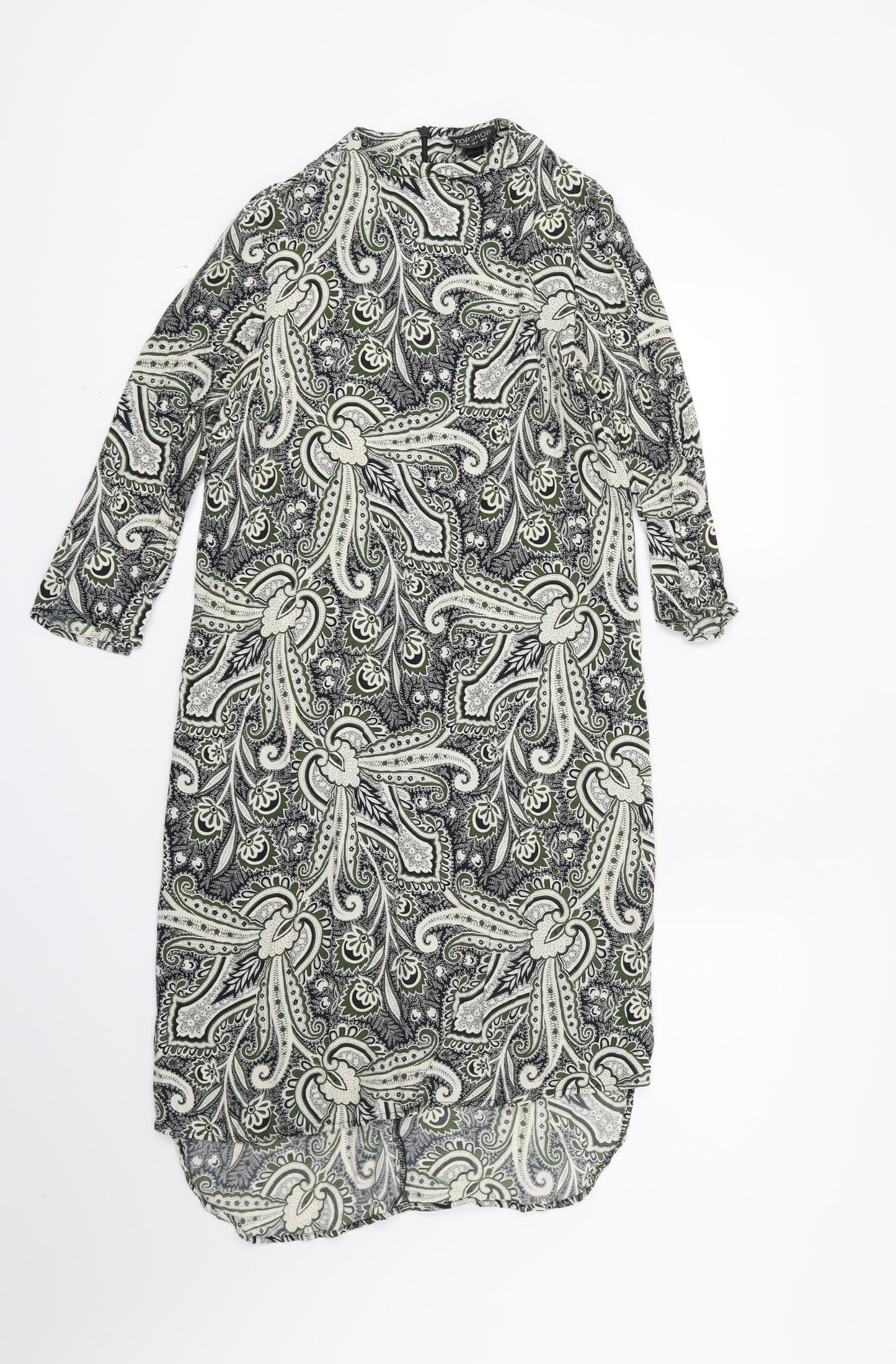 Topshop Womens Green Paisley  Shift  Size 8