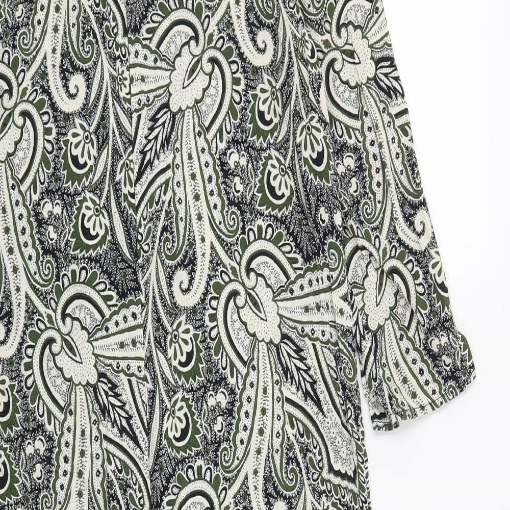 Topshop Womens Green Paisley  Shift  Size 8