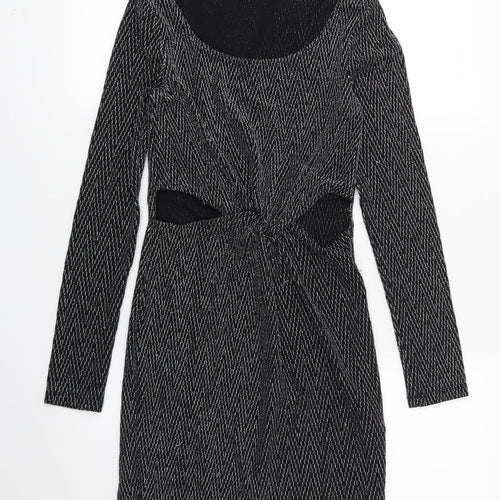 H&M Womens Black Geometric  Shift  Size XS