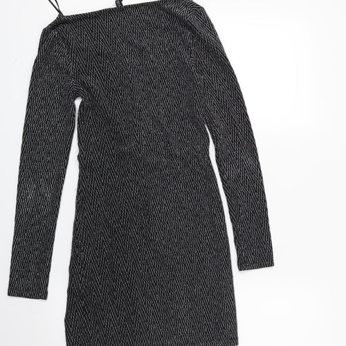 H&M Womens Black Geometric  Shift  Size XS