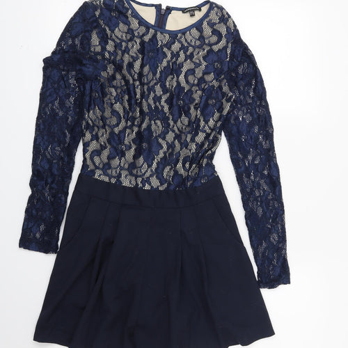 Warehouse Womens Blue Floral  Playsuit One-Piece Size 8