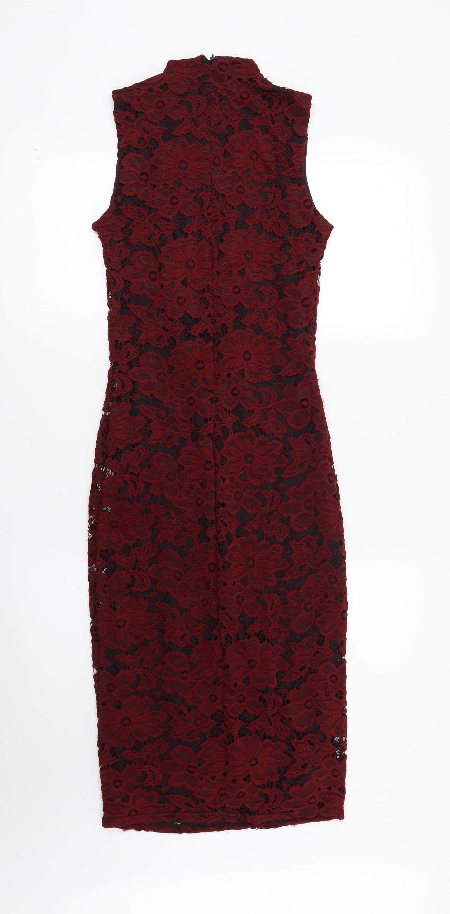 River Island Womens Red Floral  Bodycon  Size 8
