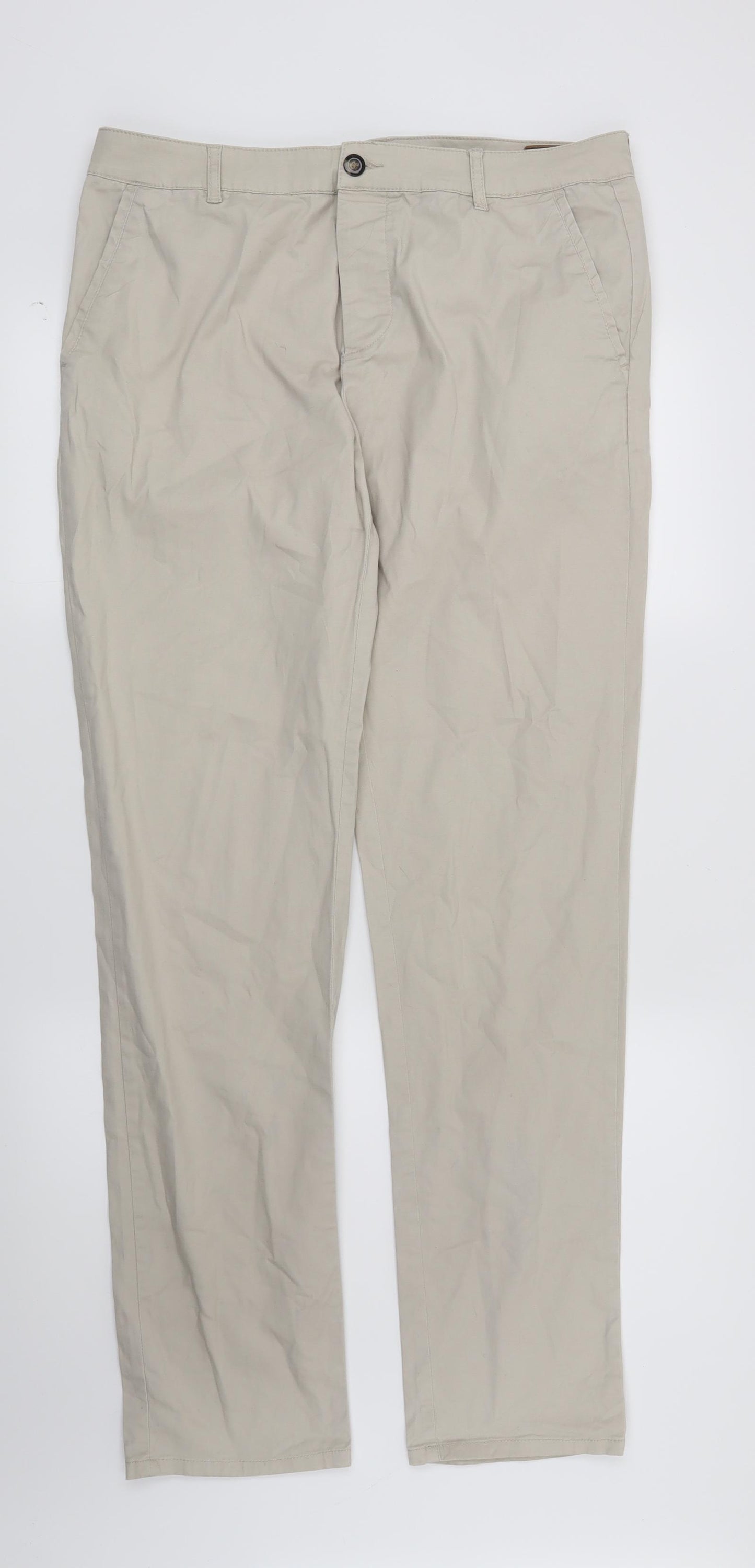 ASOS Mens Beige   Chino Trousers Size 34 in L34 in