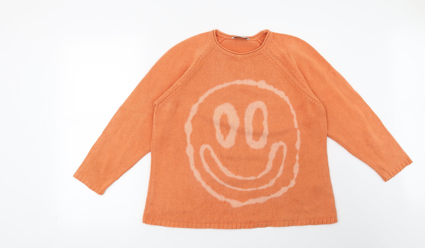 GolleHaug Womens Orange   Pullover Jumper Size 12  - smiley face
