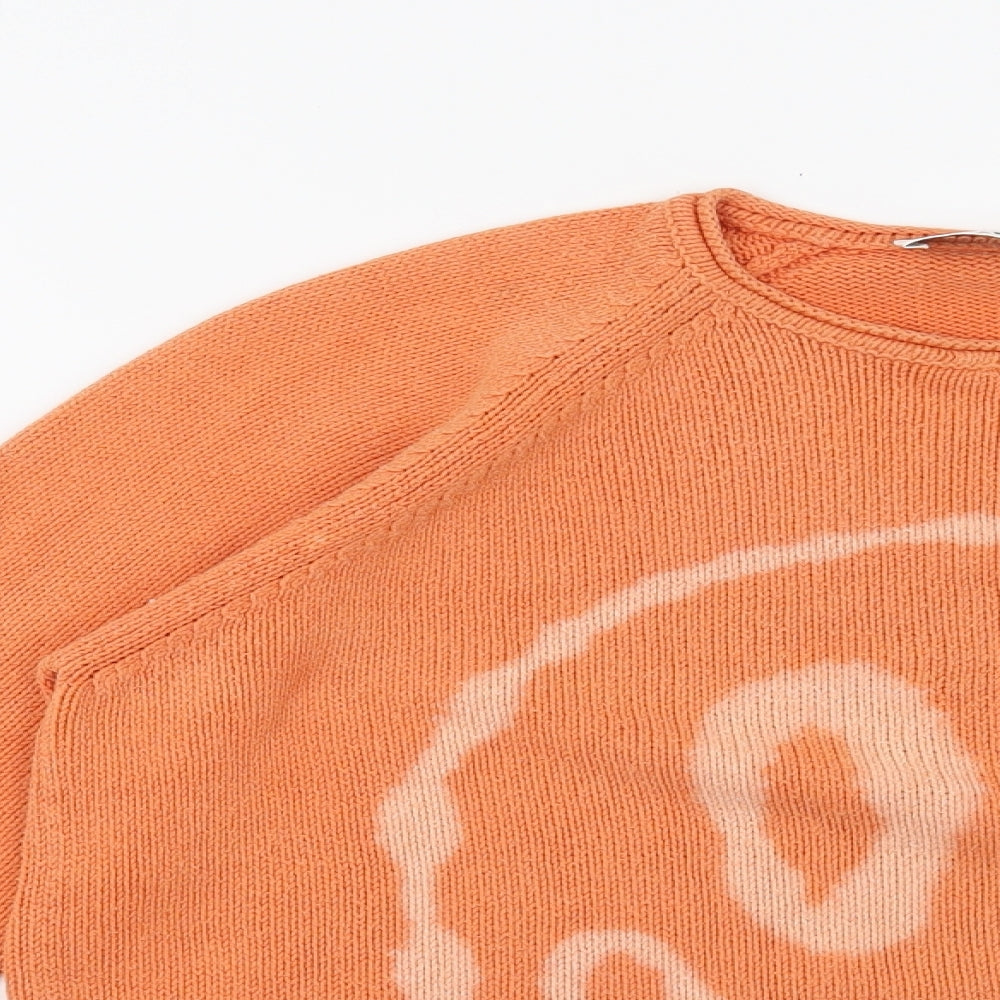 GolleHaug Womens Orange   Pullover Jumper Size 12  - smiley face