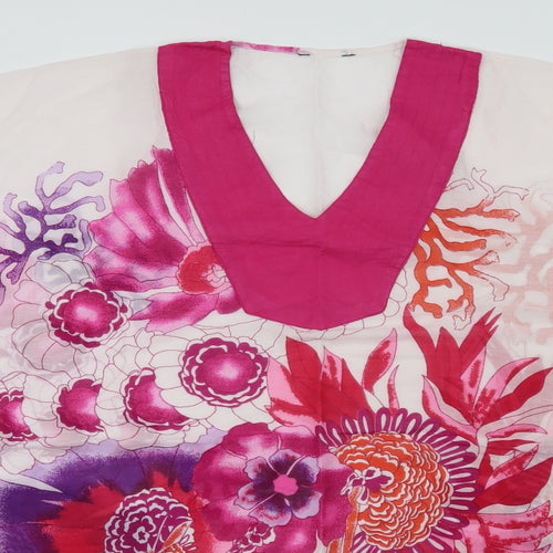 Preworn Womens White Floral  Basic Blouse Size S