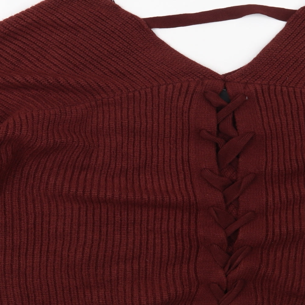 New Look Womens Red   Pullover Jumper Size L