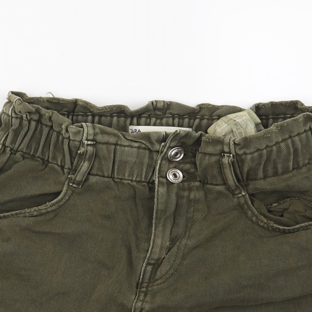 Zara Womens Green   Cut-Off Shorts Size 10