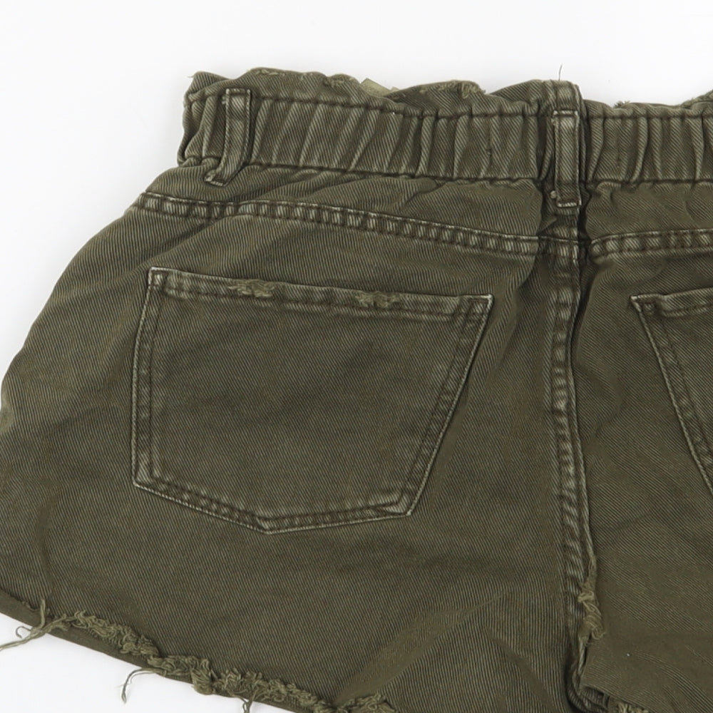 Zara Womens Green   Cut-Off Shorts Size 10