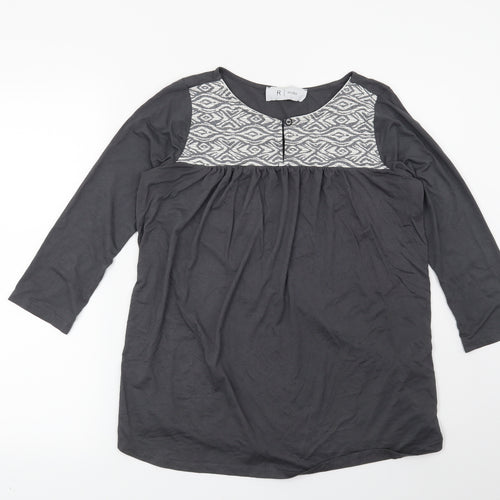 La Redoute Womens Grey Geometric  Basic Blouse Size 6