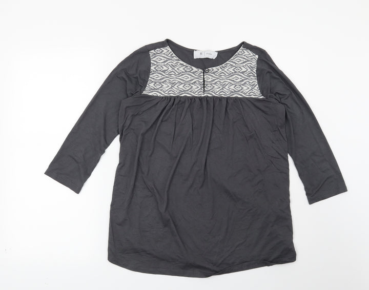 La Redoute Womens Grey Geometric  Basic Blouse Size 6