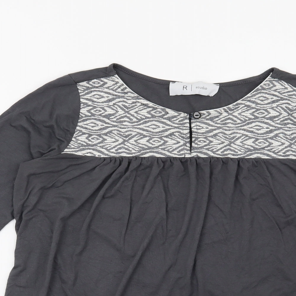 La Redoute Womens Grey Geometric  Basic Blouse Size 6