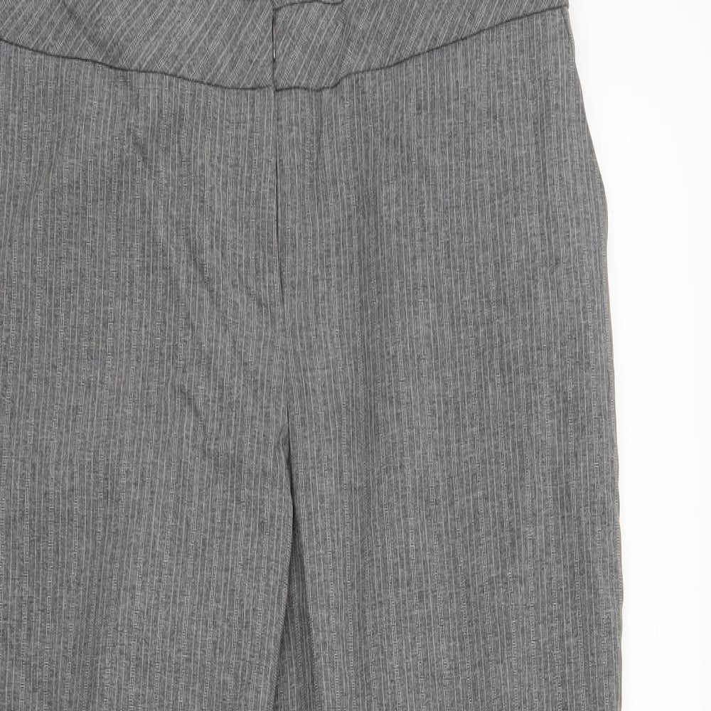F&F Womens Grey Striped  Trousers  Size 12 L31 in