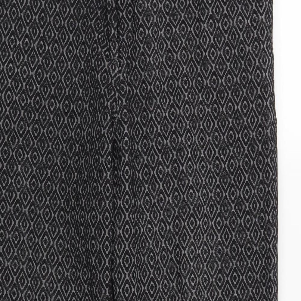 H&M Womens Grey Geometric  Trousers  Size 10 L28 in
