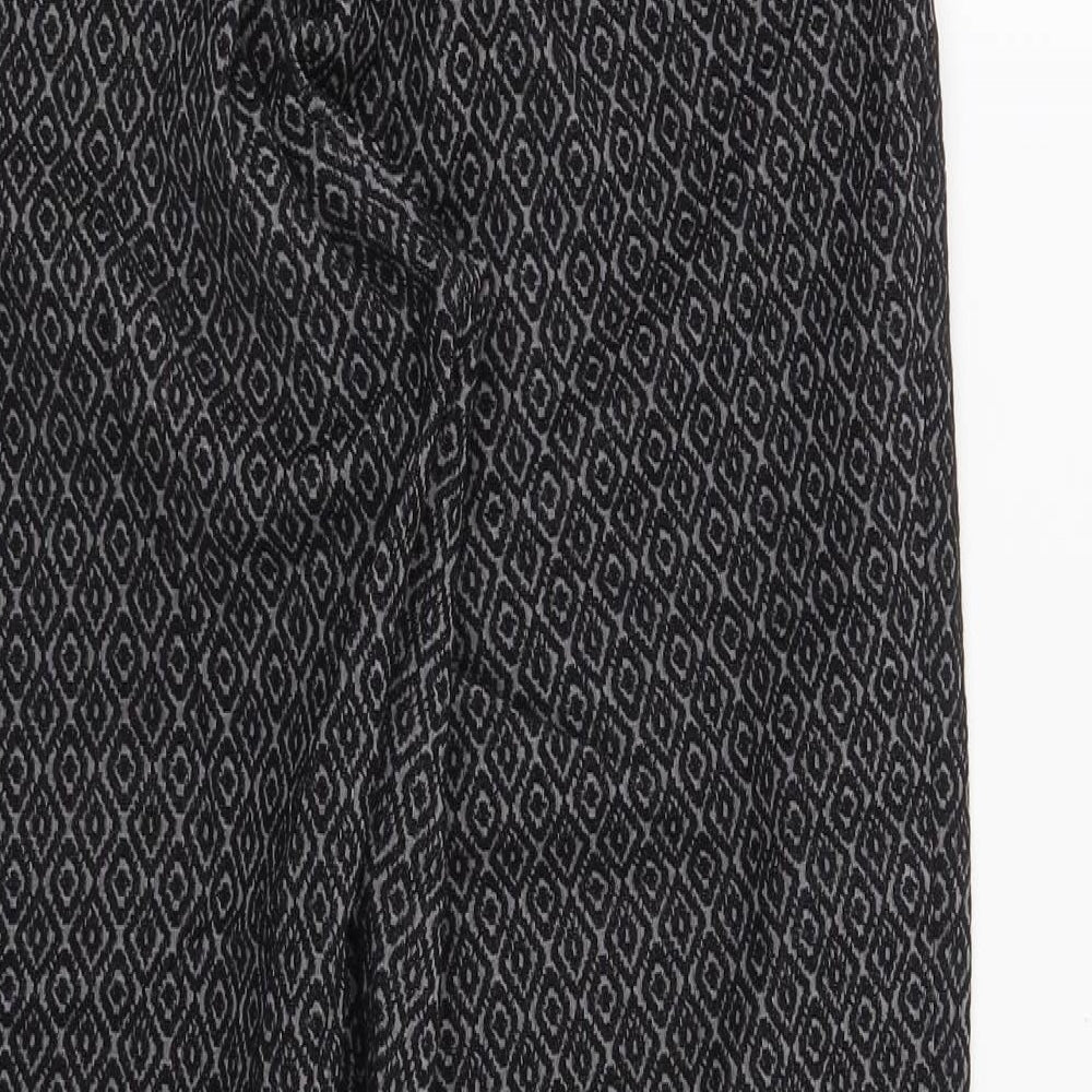 H&M Womens Grey Geometric  Trousers  Size 10 L28 in