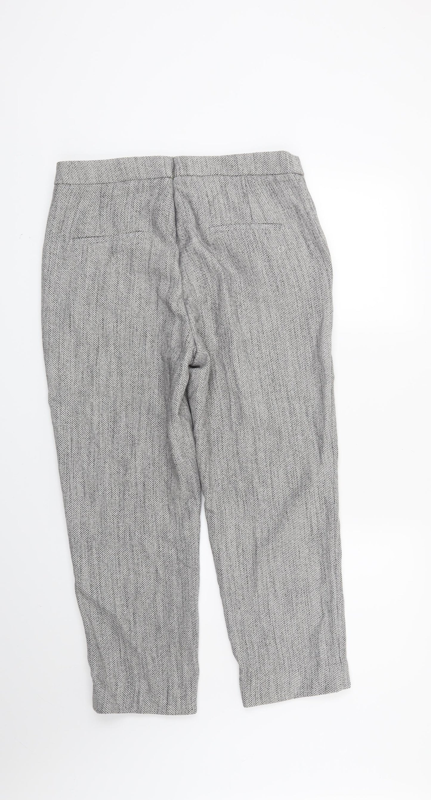 Preworn Womens Grey Geometric  Trousers  Size 14 L24 in
