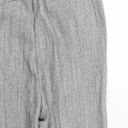Preworn Womens Grey Geometric  Trousers  Size 14 L24 in