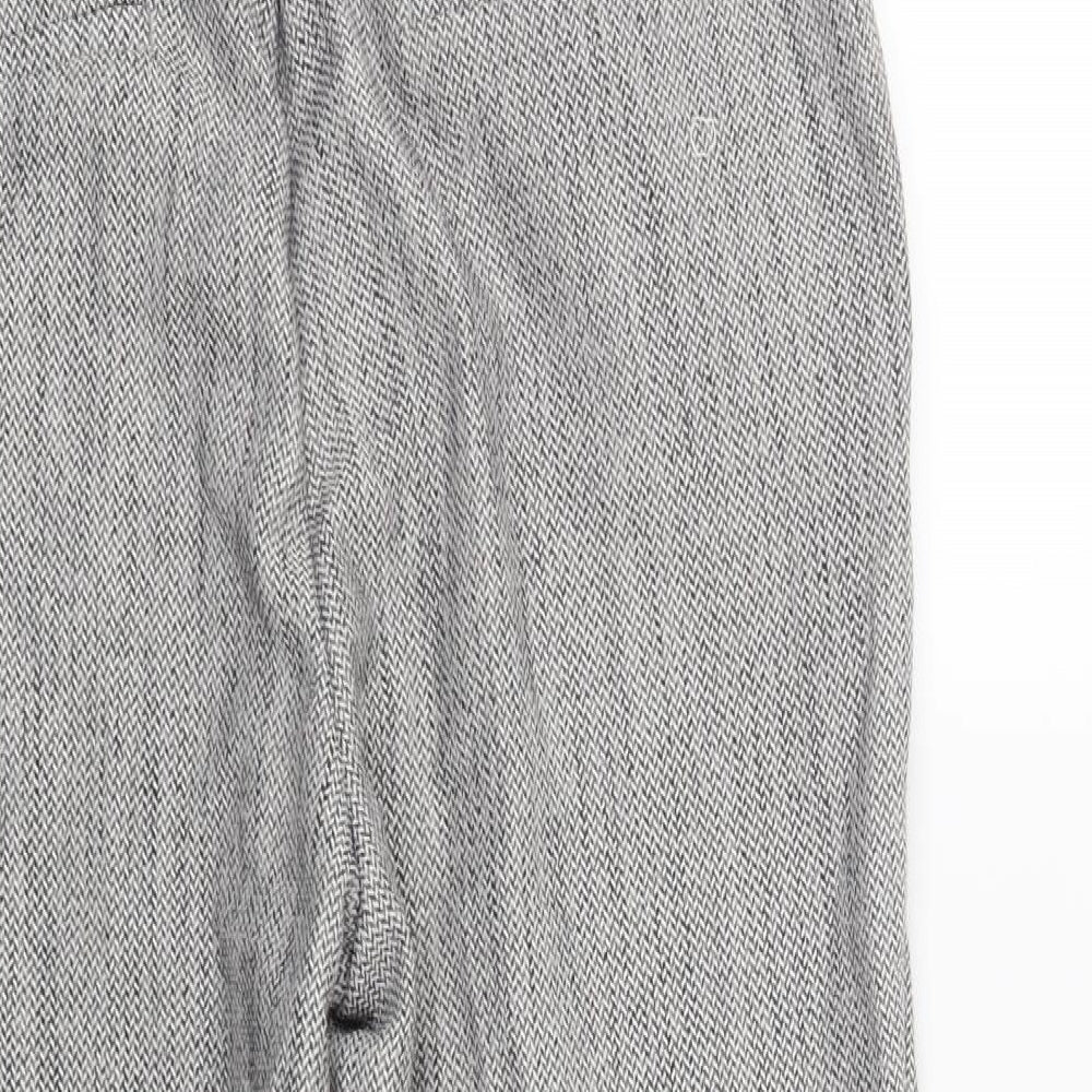Preworn Womens Grey Geometric  Trousers  Size 14 L24 in