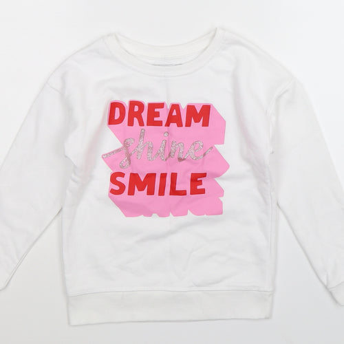 Primark Girls White   Pullover Sweatshirt Size 7-8 Years