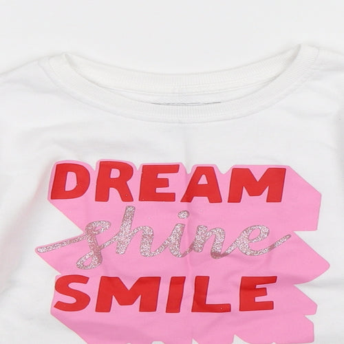 Primark Girls White   Pullover Sweatshirt Size 7-8 Years