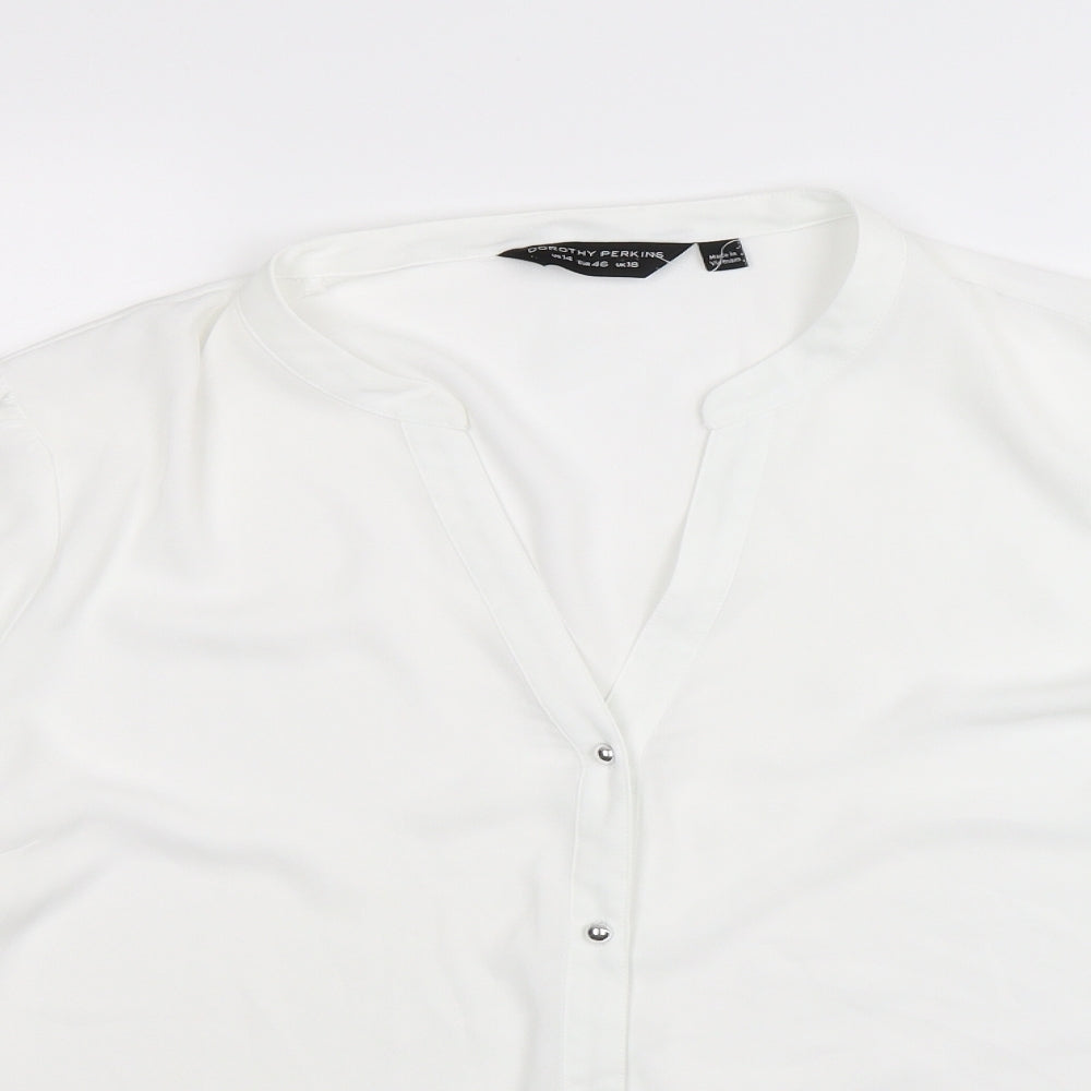 Dorothy Perkins Womens White  Satin Basic Blouse Size 18