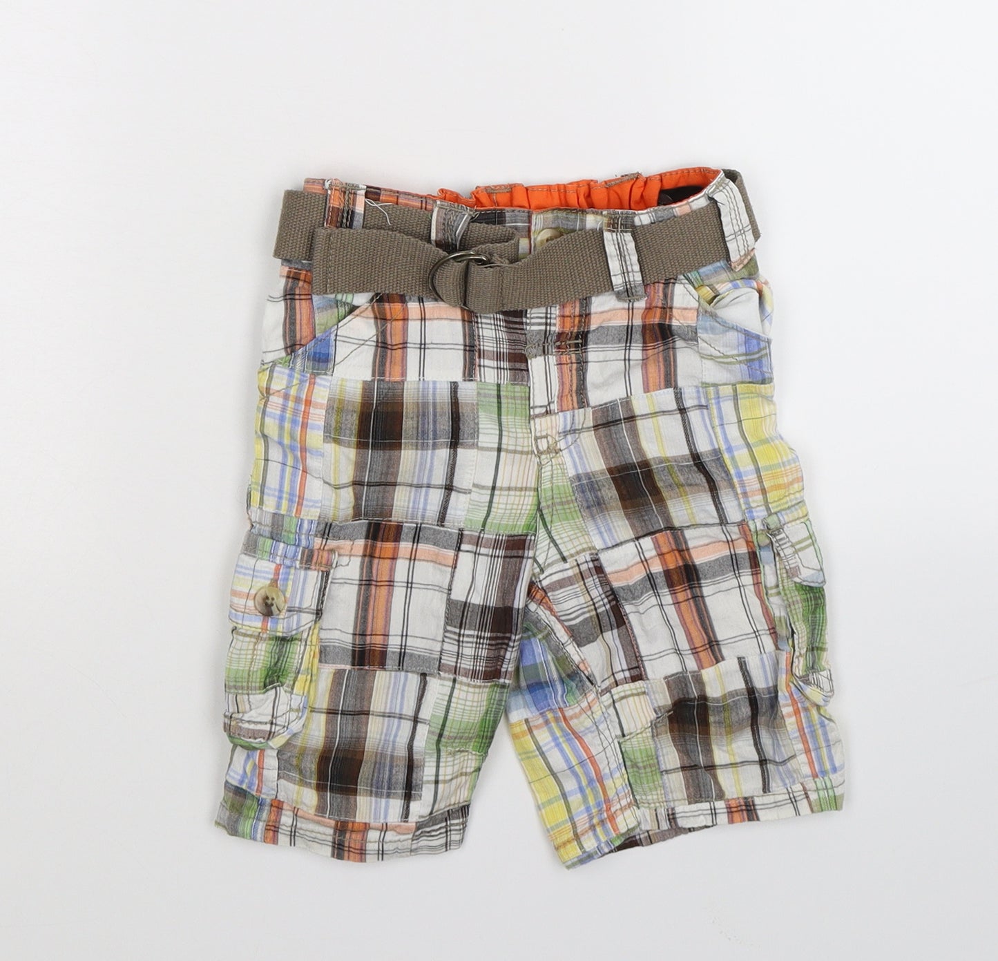 John Lewis Baby Multicoloured Check  Cargo Trousers Size 18-24 Months