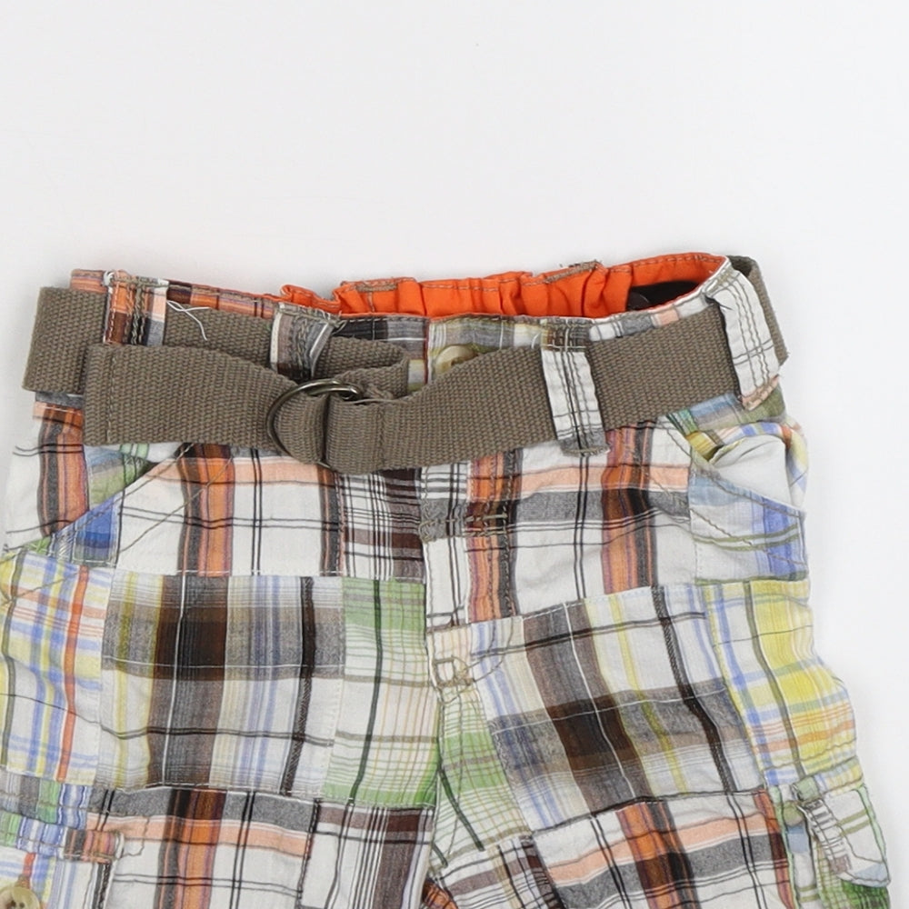 John Lewis Baby Multicoloured Check  Cargo Trousers Size 18-24 Months
