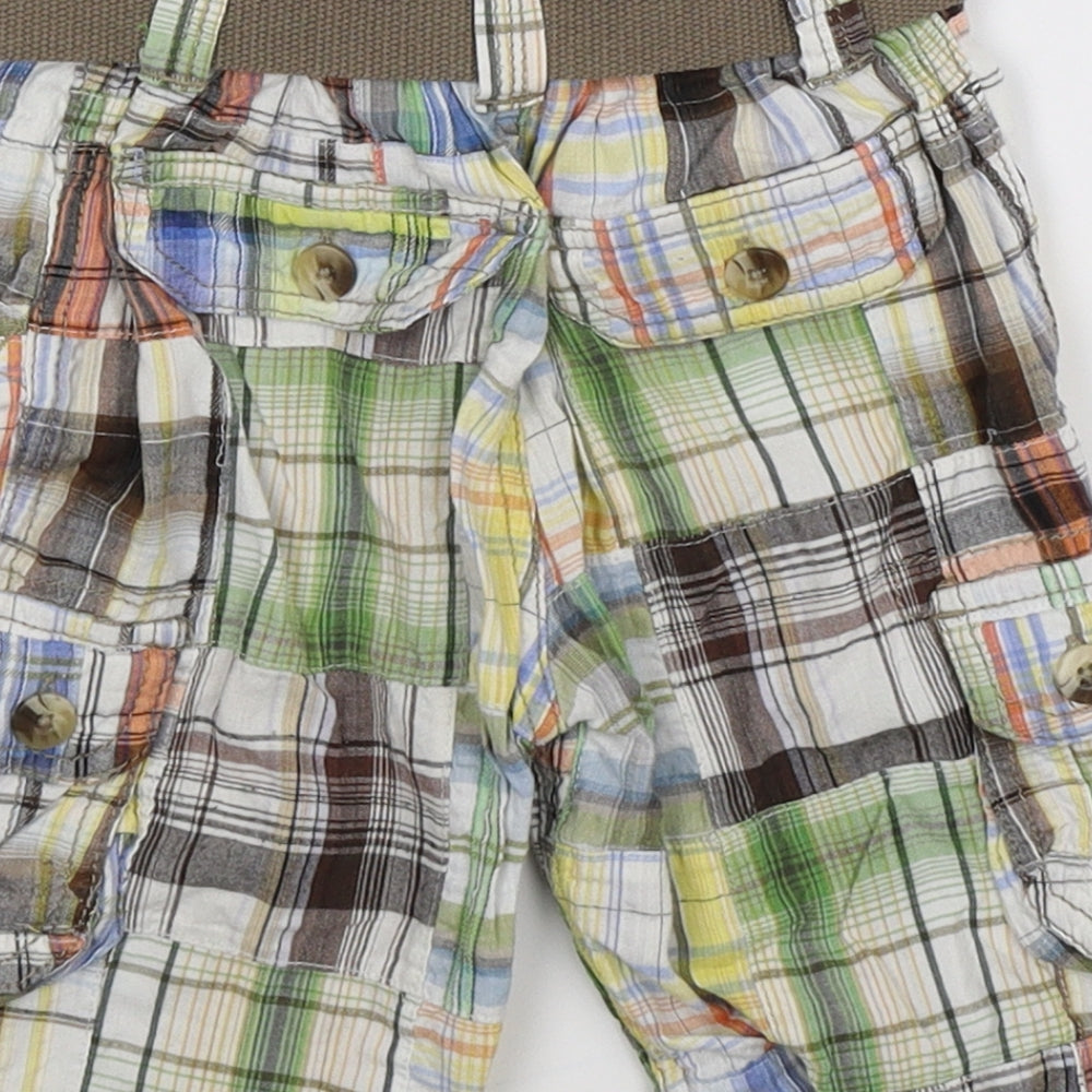 John Lewis Baby Multicoloured Check  Cargo Trousers Size 18-24 Months