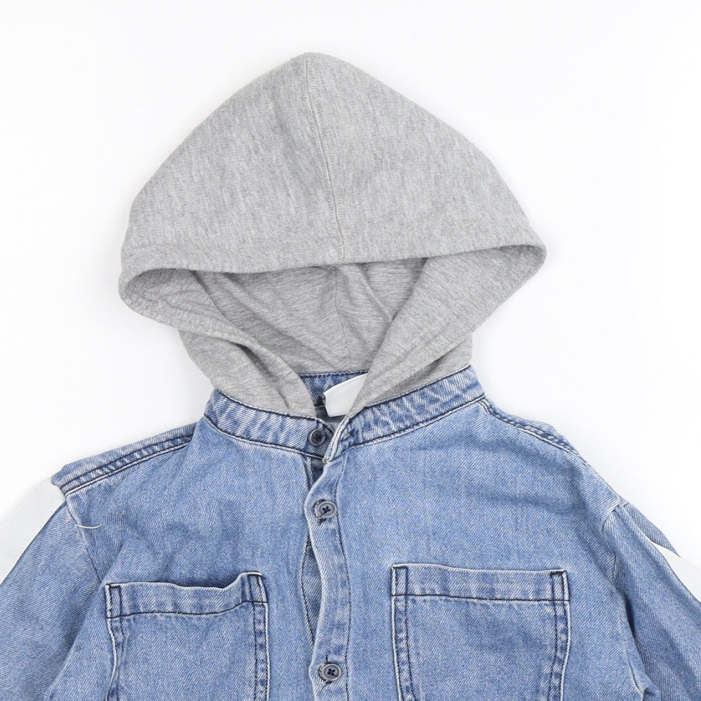 Zara Boys Blue  Denim Basic Button-Up Size 6 Years