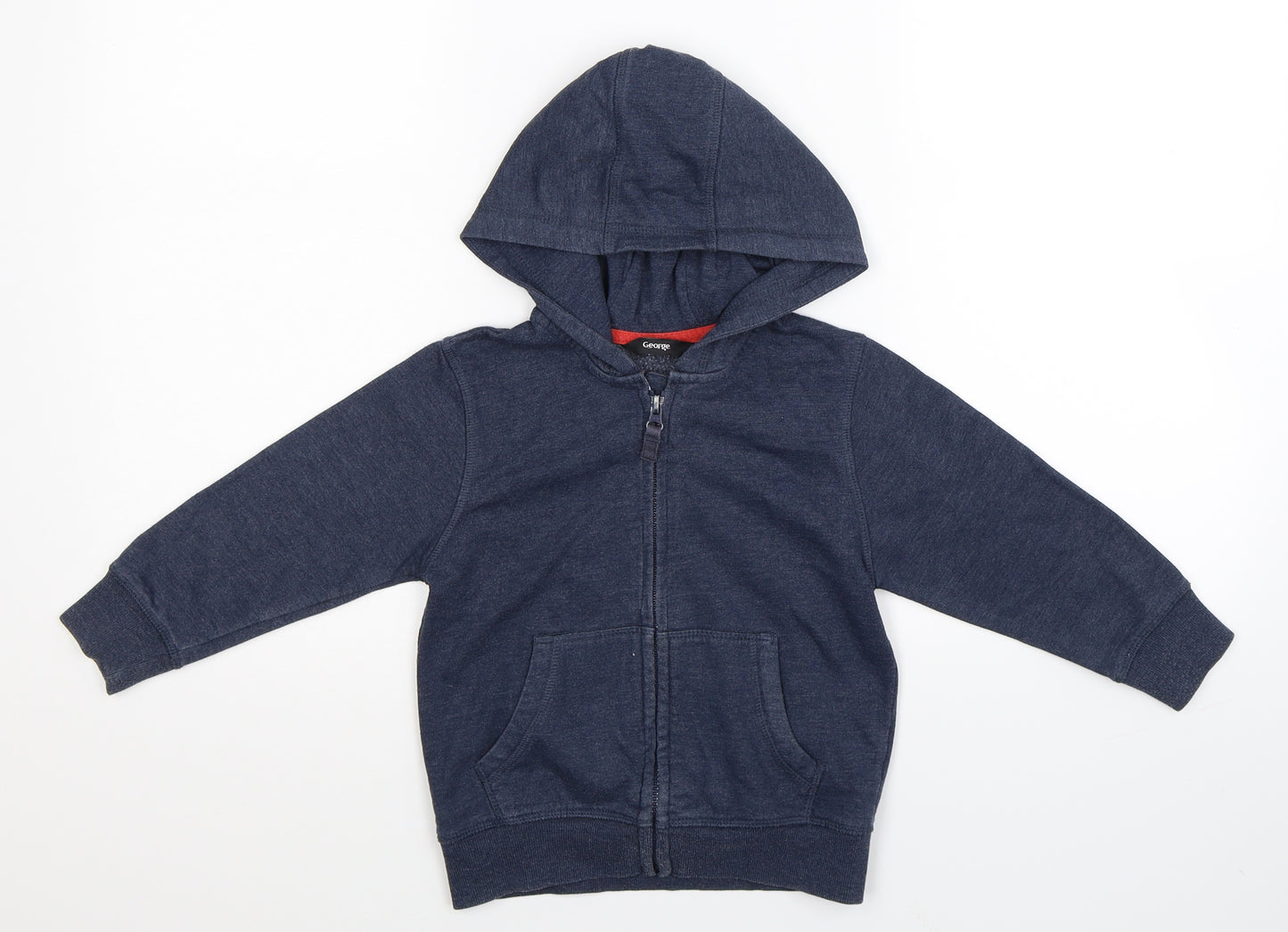 George Boys Blue   Full Zip Hoodie Size 2-3 Years