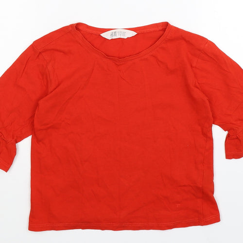 H&M Girls Orange   Basic T-Shirt Size 7-8 Years