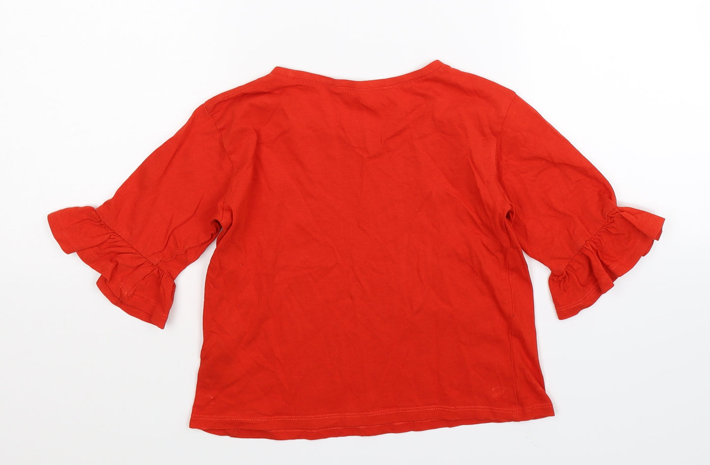 H&M Girls Orange   Basic T-Shirt Size 7-8 Years