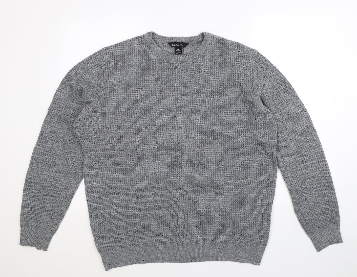 Cedar Wood State Mens Grey  Knit Pullover Jumper Size L