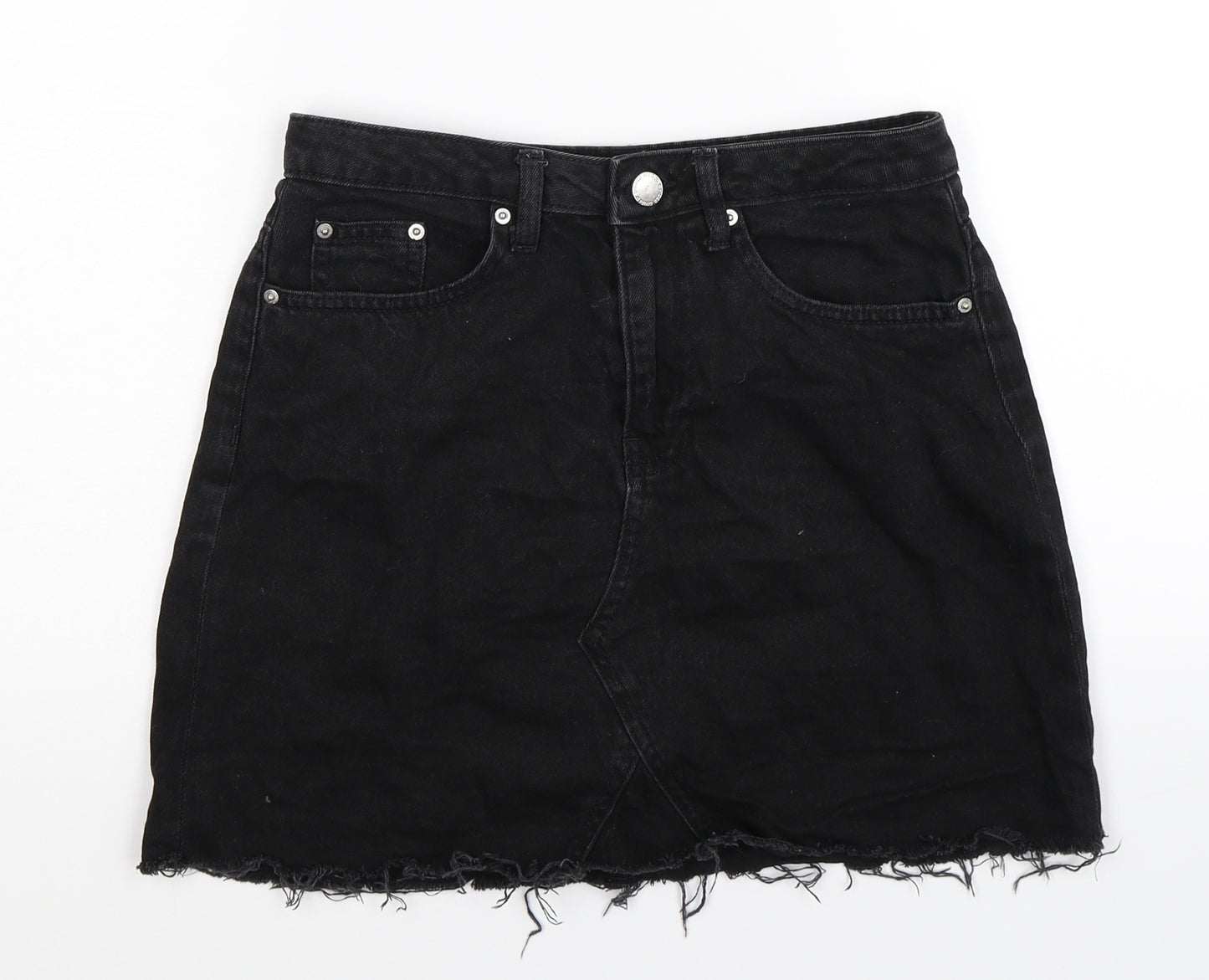 Divided Womens Black  Denim A-Line Skirt Size 8