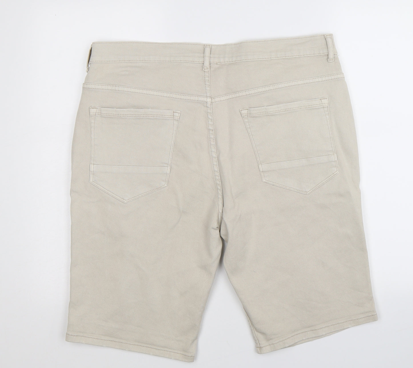 Denim Co Mens Beige  Denim Bermuda Shorts Size 38