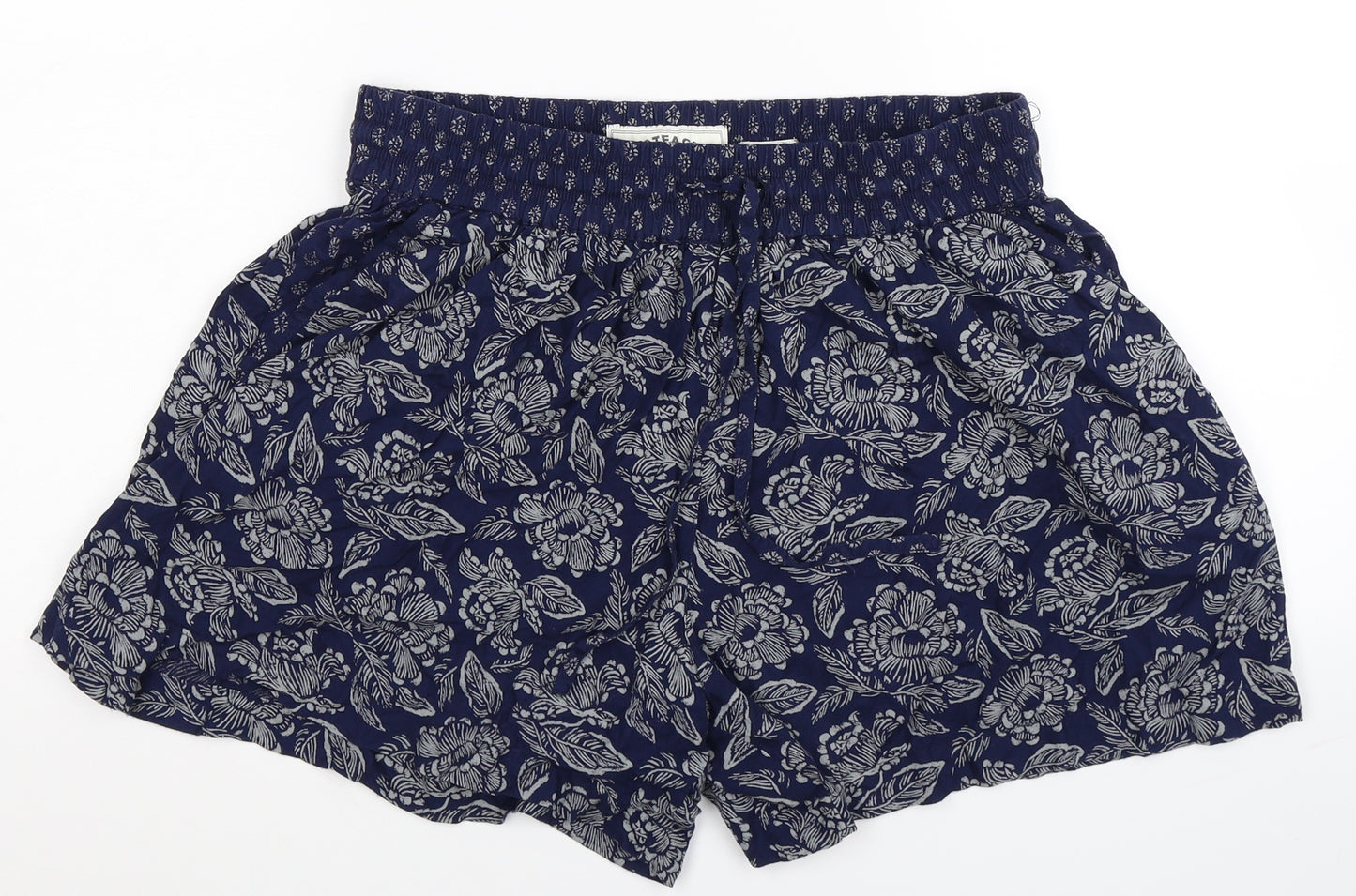 Fat Face Womens Blue Floral  Sweat Shorts Size 12