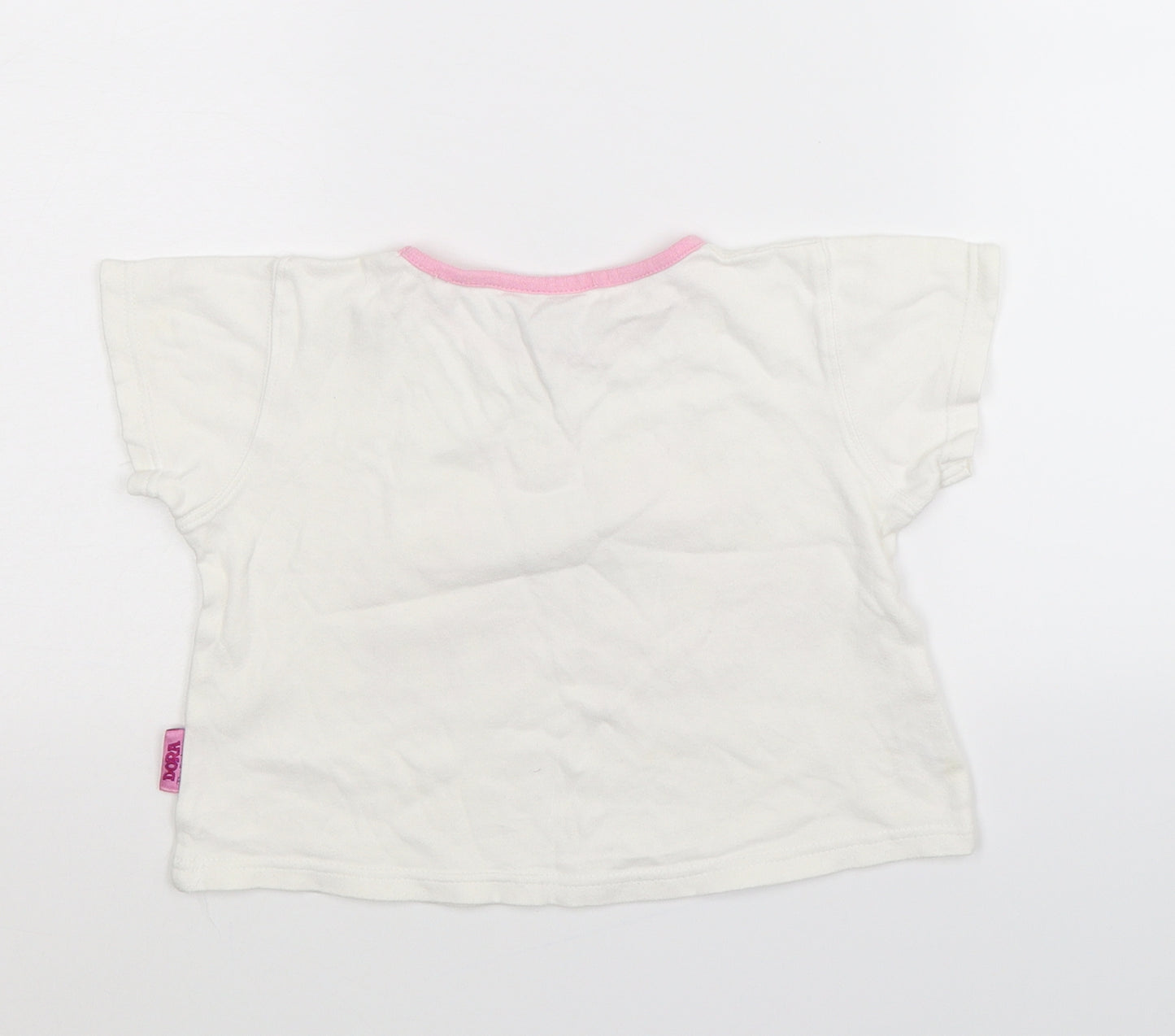 Dora the Explorer Girls White   Basic T-Shirt Size 4-5 Years