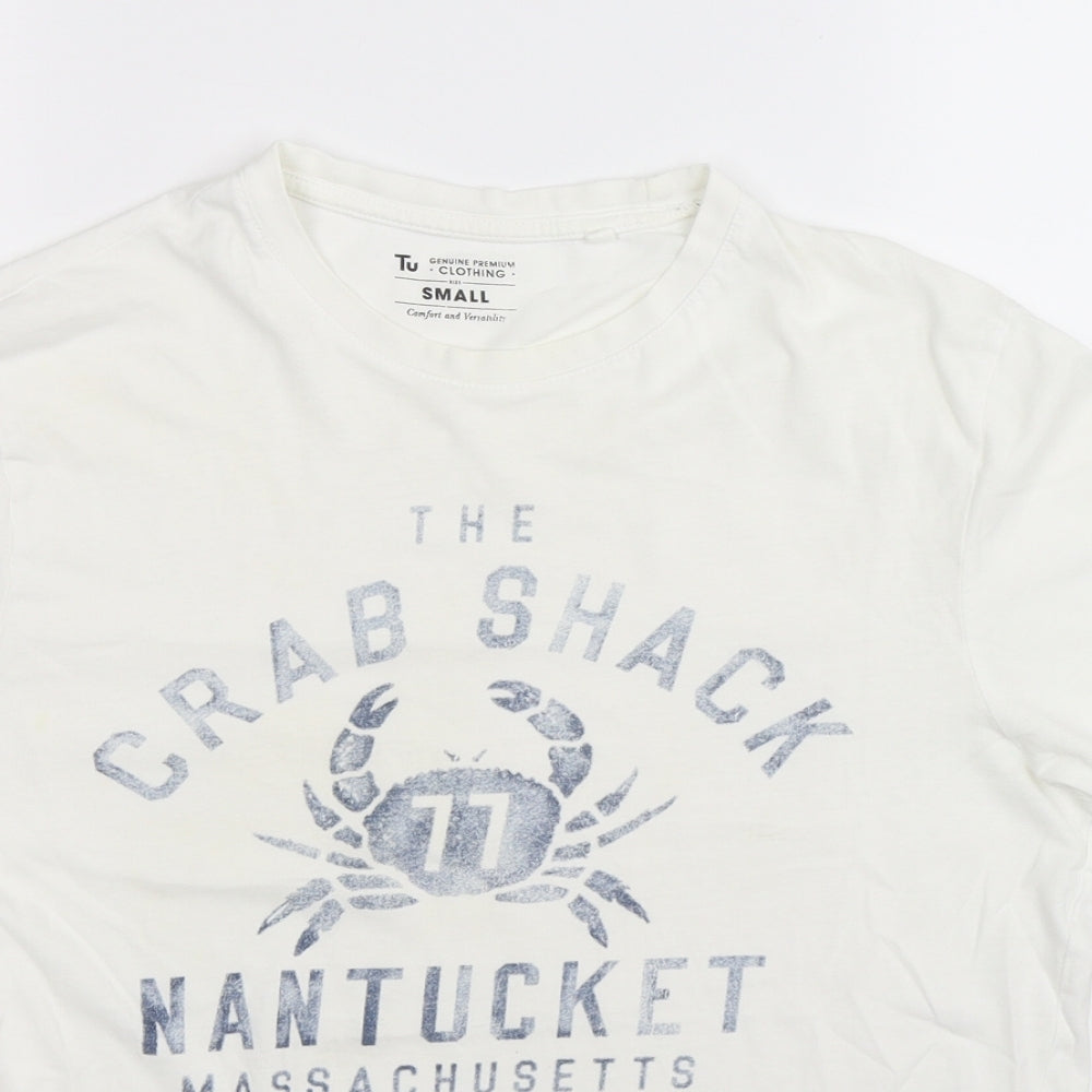 TU Mens White    T-Shirt Size S