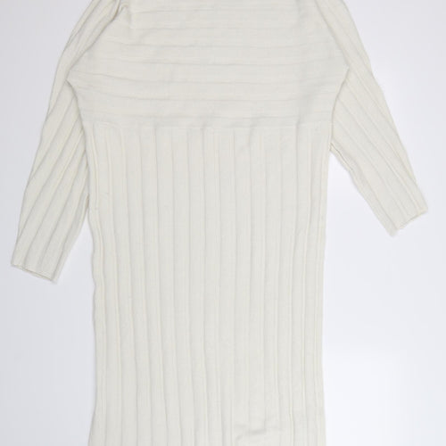 Micha Lounge Womens White  Knit Jumper Dress  Size M
