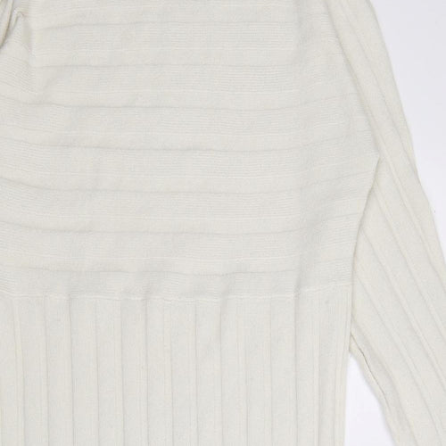 Micha Lounge Womens White  Knit Jumper Dress  Size M