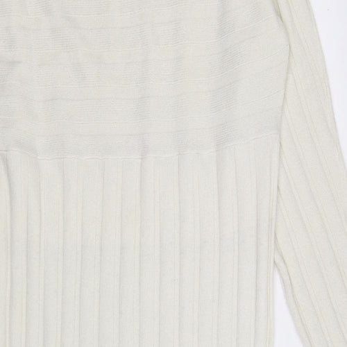 Micha Lounge Womens White  Knit Jumper Dress  Size M