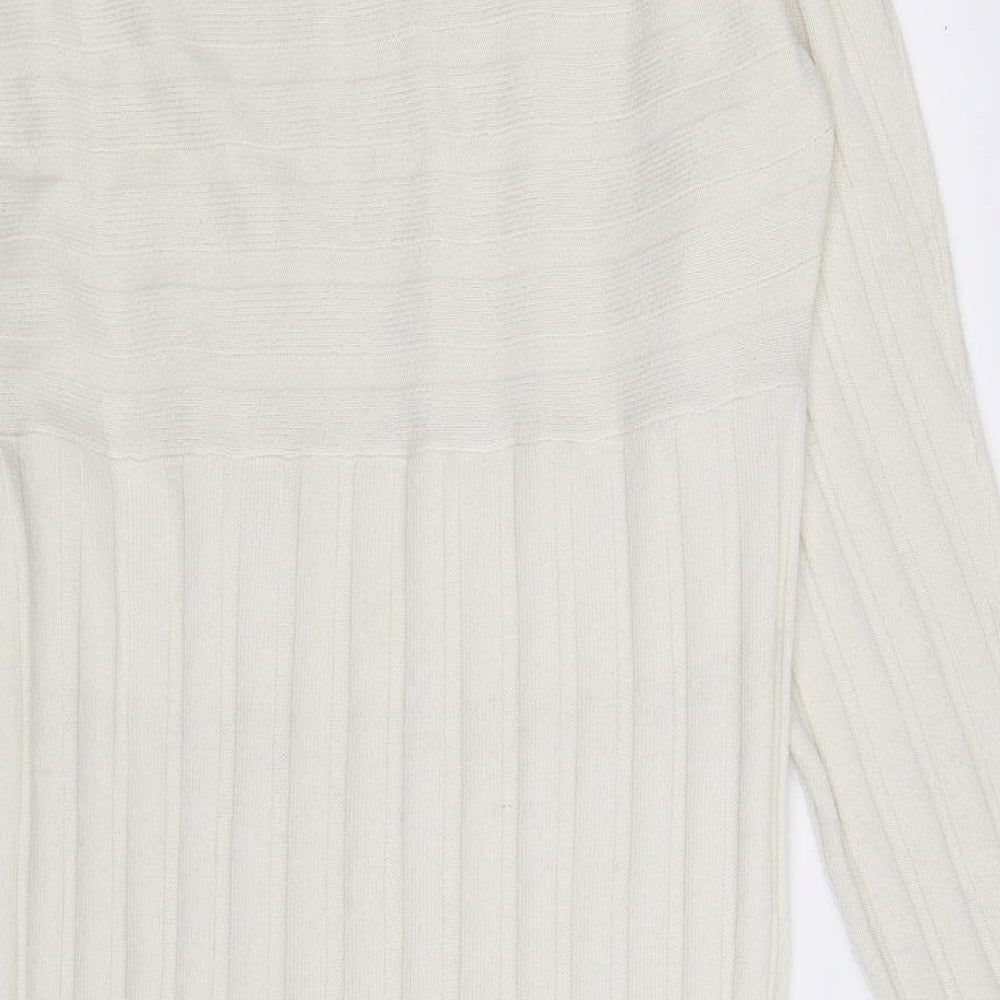 Micha Lounge Womens White  Knit Jumper Dress  Size M