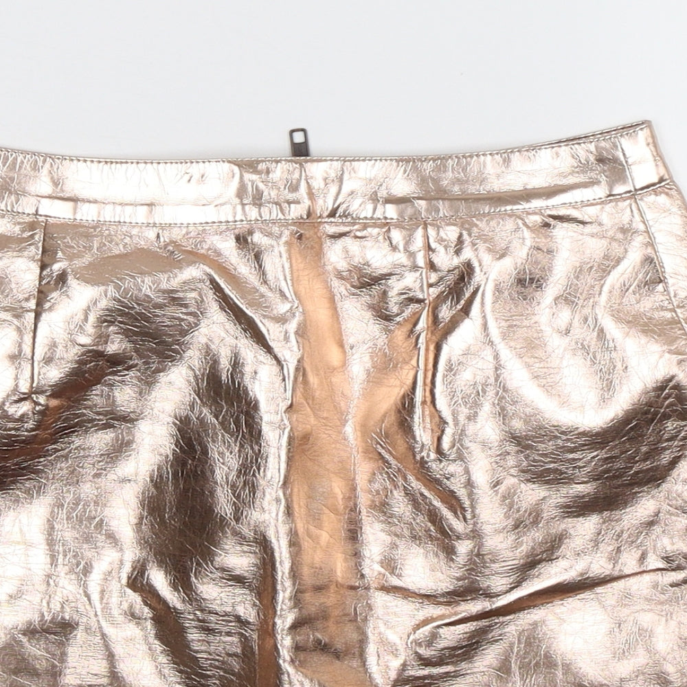 River Island Womens Gold   A-Line Skirt Size 8