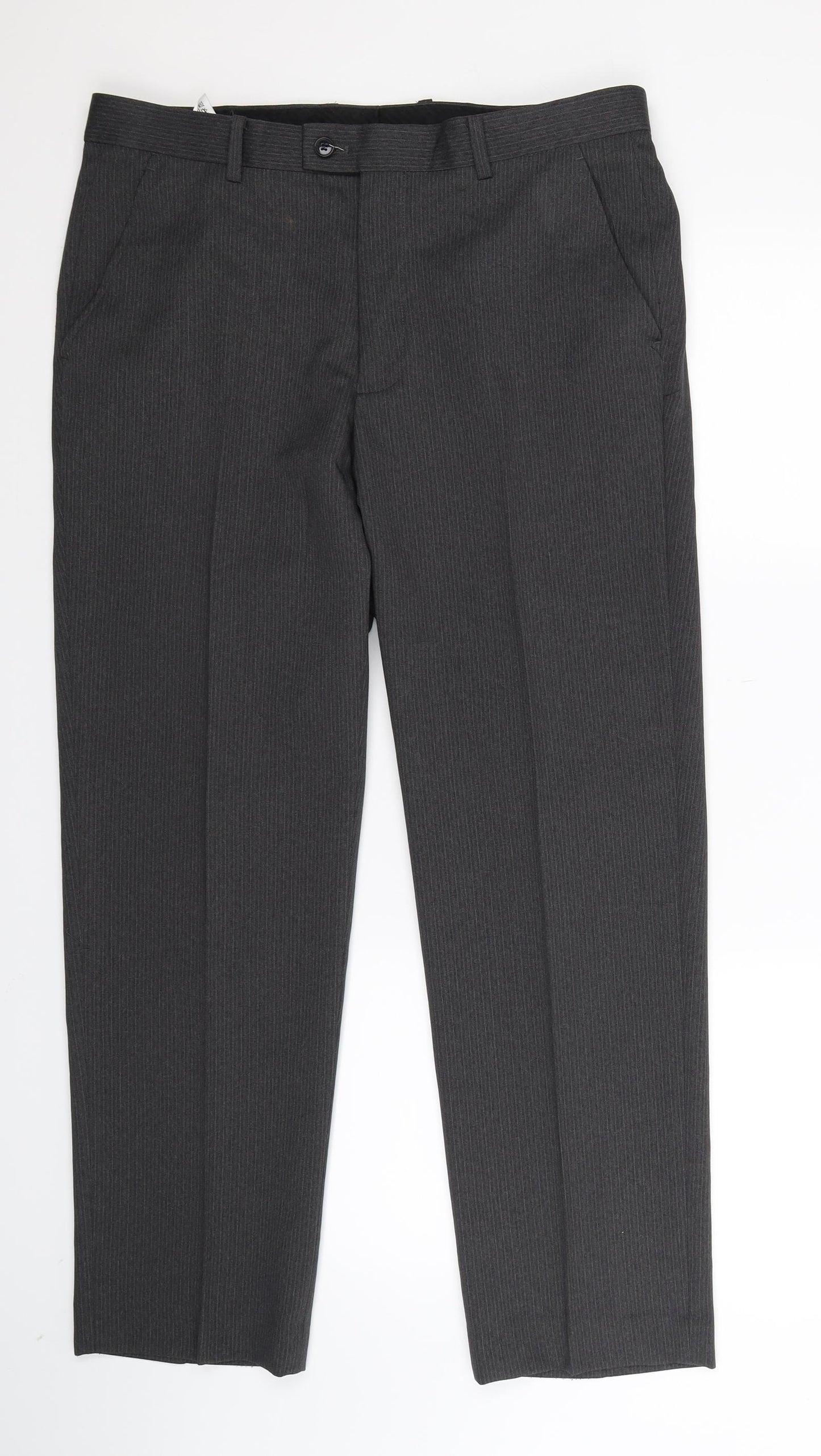 Matalan Mens Grey   Dress Pants Trousers Size 34 L29 in