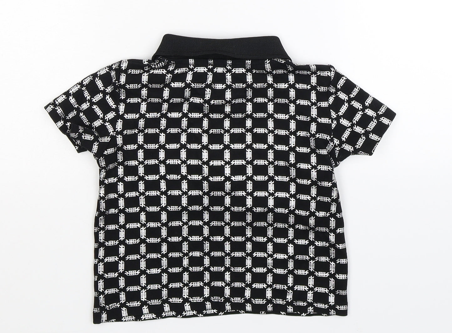 River Island Baby Black Geometric  Basic Polo Size 18-24 Months