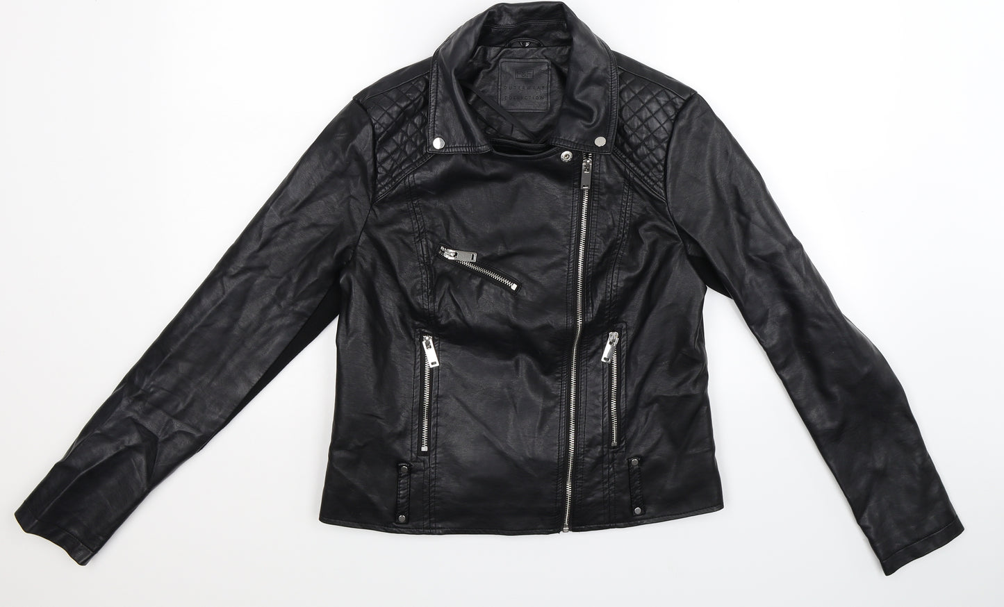 F&F Womens Black   Jacket  Size 12  - Faux Leather